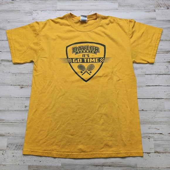 Baylor Bears Tennis IT'S GO TIME Size MED Adult T-Shirt Graphic Tee Vintage - Picture 2 of 8